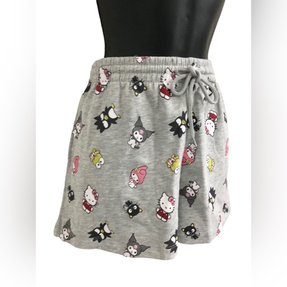 Hello Kitty & friends gray drawstring waist graphic print shorts size large new - Picture 10 of 14